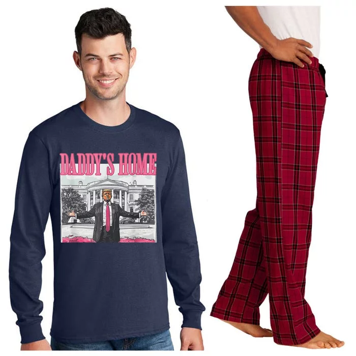 Funny DaddyS Home Trump Pink 2024 Take America Back 2024 Long Sleeve Pajama Set