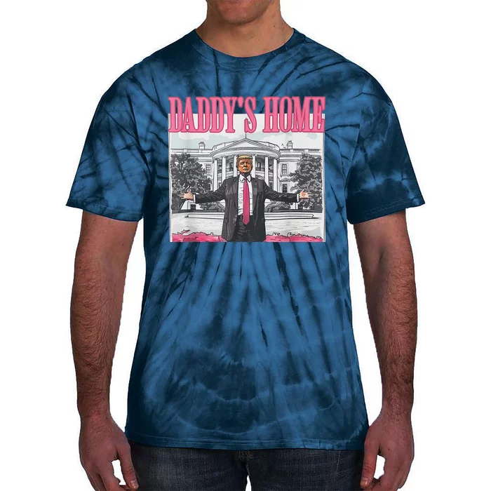 Funny DaddyS Home Trump Pink 2024 Take America Back 2024 Tie-Dye T-Shirt