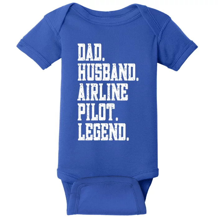 Funny Dad Husband Airline Pilot Legend Gift Baby Bodysuit