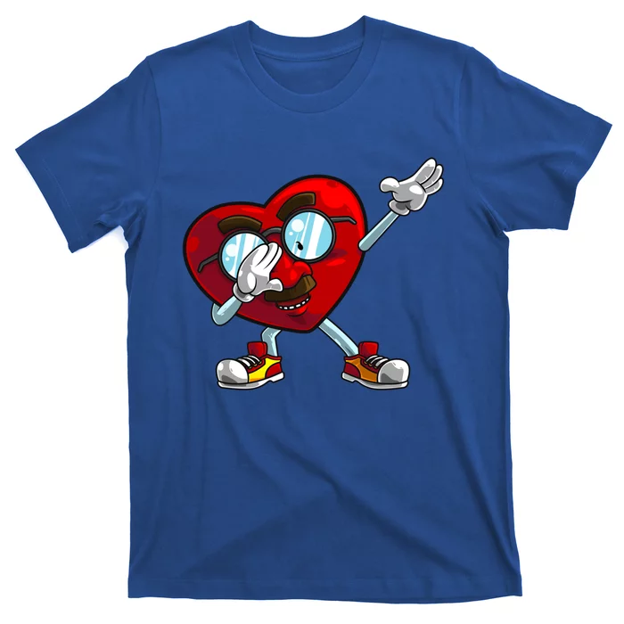 Funny Dabbing Heart Gift Cool Dance Lover Valentine's Day Gift T-Shirt