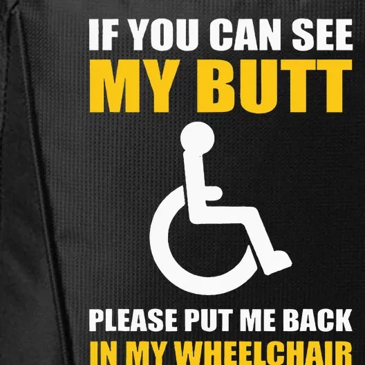 Funny Disabled Handicapped Wheelchair Humor City Backpack