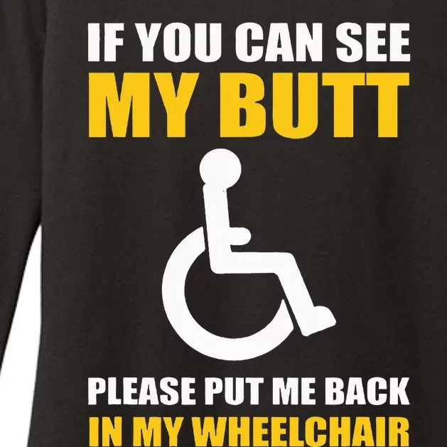 Funny Disabled Handicapped Wheelchair Humor Womens CVC Long Sleeve Shirt