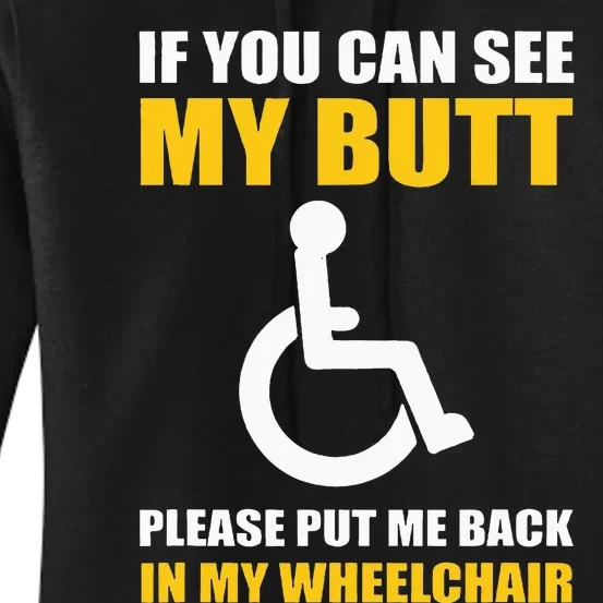 Funny Disabled Handicapped Wheelchair Humor Women's Pullover Hoodie