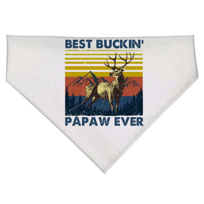 Fathers Day Hunting Gift Hunter Papa Best Buckin Papaw Ever Gift USA-Made Doggie Bandana