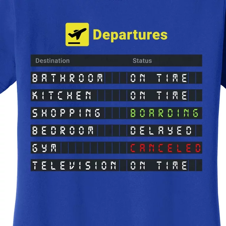 Funny Departures Home Airplane Travel Around The World Gift Women's T-Shirt