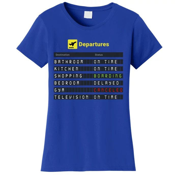 Funny Departures Home Airplane Travel Around The World Gift Women's T-Shirt