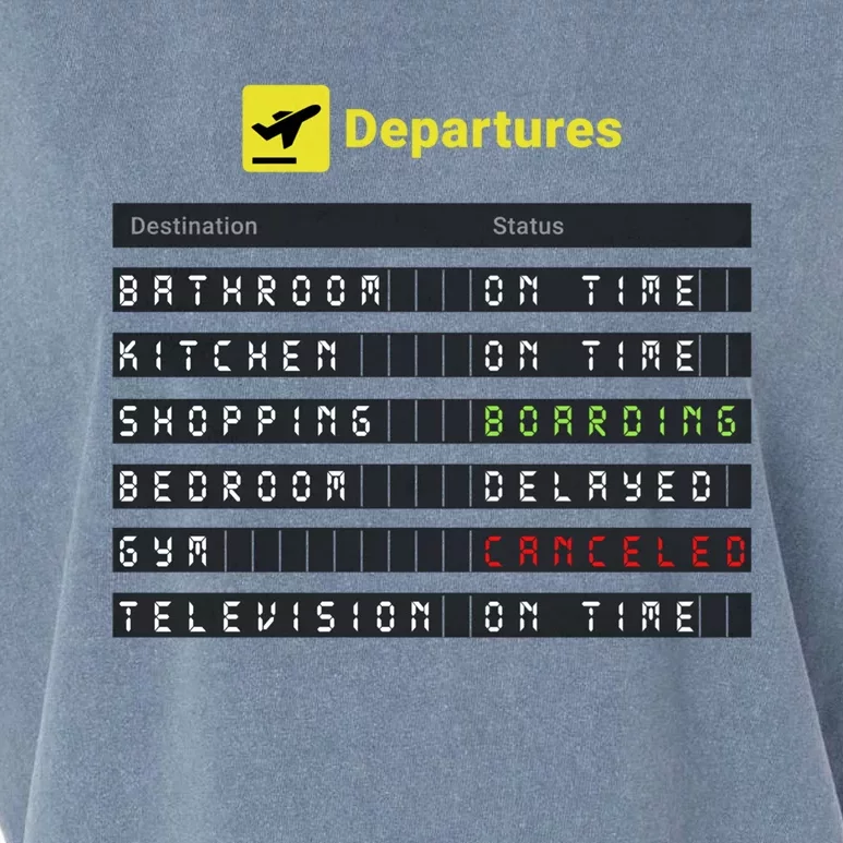 Funny Departures Home Airplane Travel Around The World Gift Garment-Dyed Women's Muscle Tee