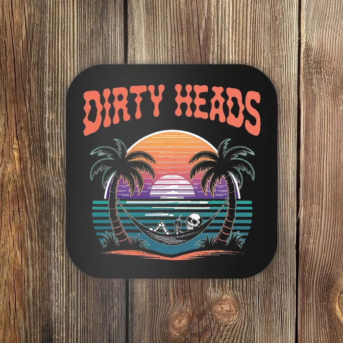 Funny Dirty Heads Retro Beach Coaster