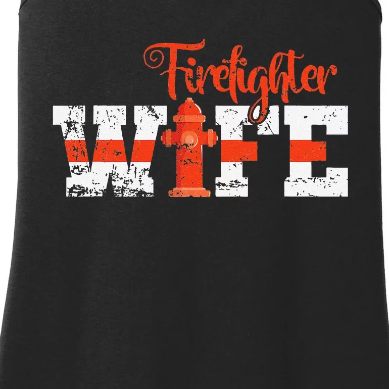 Fire Department Hydrant Firefighter Wife Ladies Essential Tank