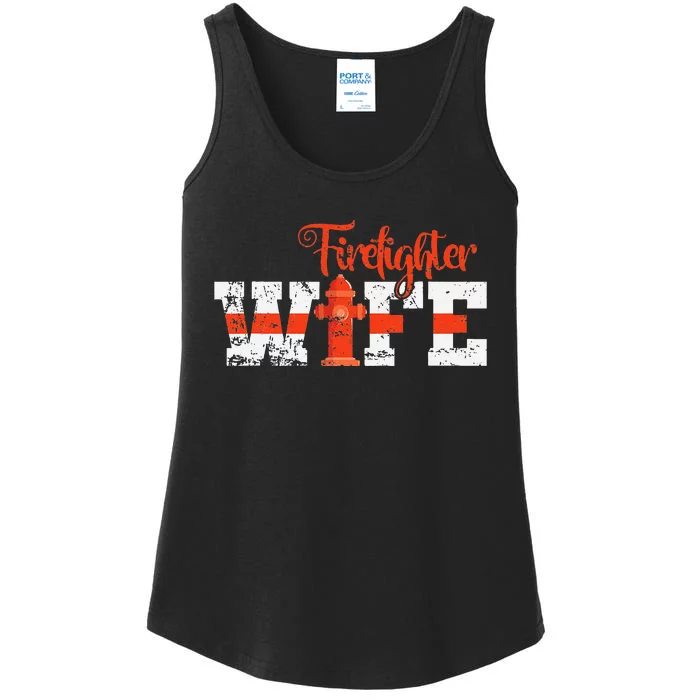 Fire Department Hydrant Firefighter Wife Ladies Essential Tank