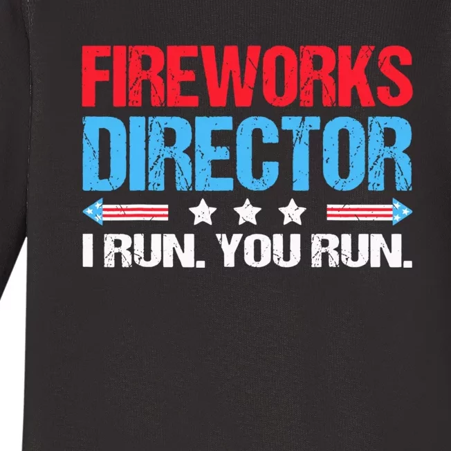 Fireworks Director I Run You Run Baby Long Sleeve Bodysuit