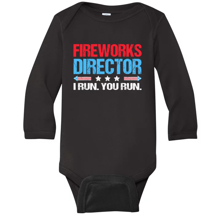 Fireworks Director I Run You Run Baby Long Sleeve Bodysuit