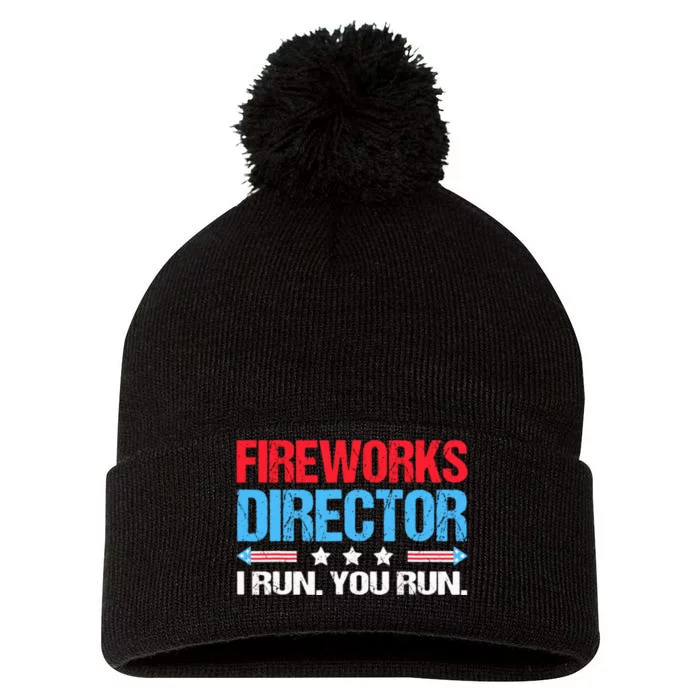 Fireworks Director I Run You Run Pom Pom 12in Knit Beanie