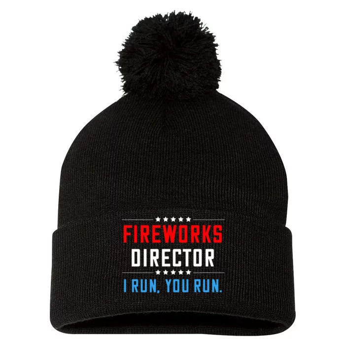 Fireworks Director I Run You Run Pom Pom 12in Knit Beanie