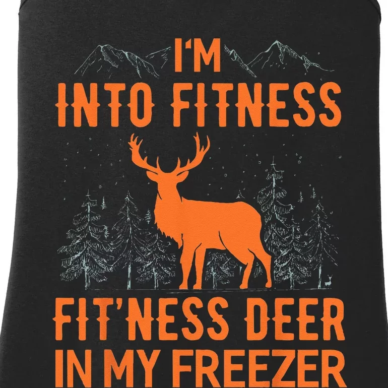 Fitness Deer In My Freezer Deer Deer Hunting Ladies Essential Tank