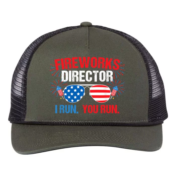 Fireworks Director I run. You run. 4th of July Retro Rope Trucker Hat Cap