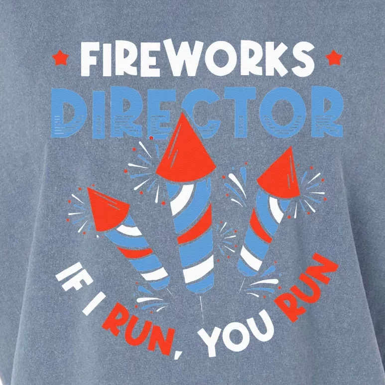 Fireworks Director If I Run You Run Pyrotechnician Garment-Dyed Women's Muscle Tee