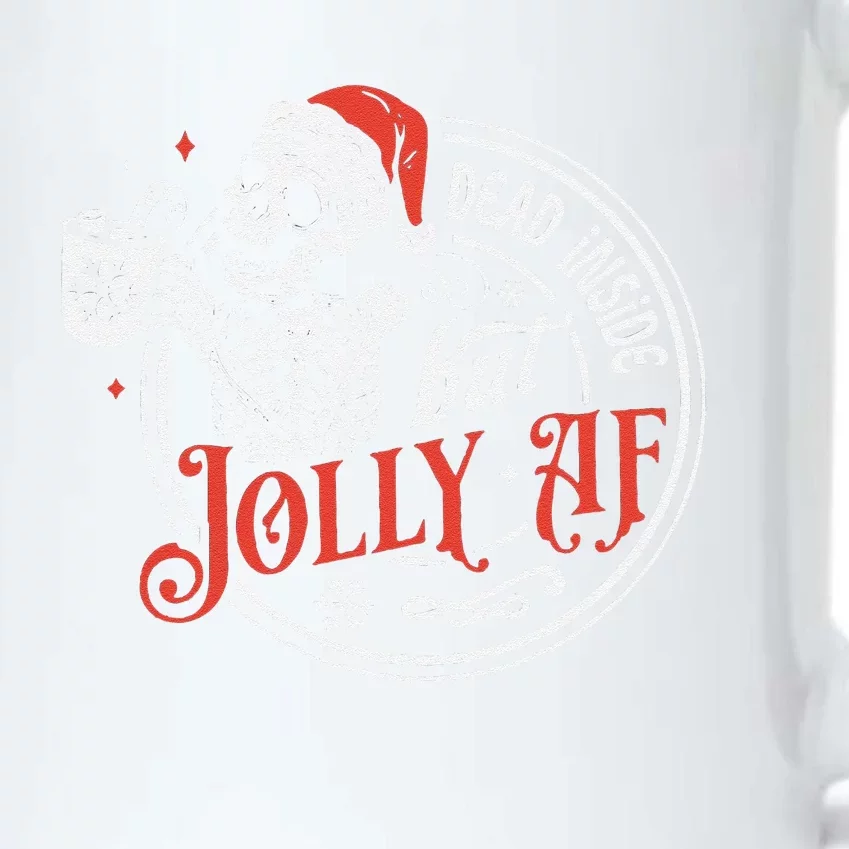 Funny Dead Inside But Jolly Af Dead Inside Jolly Skeleton Christmas Black Color Changing Mug