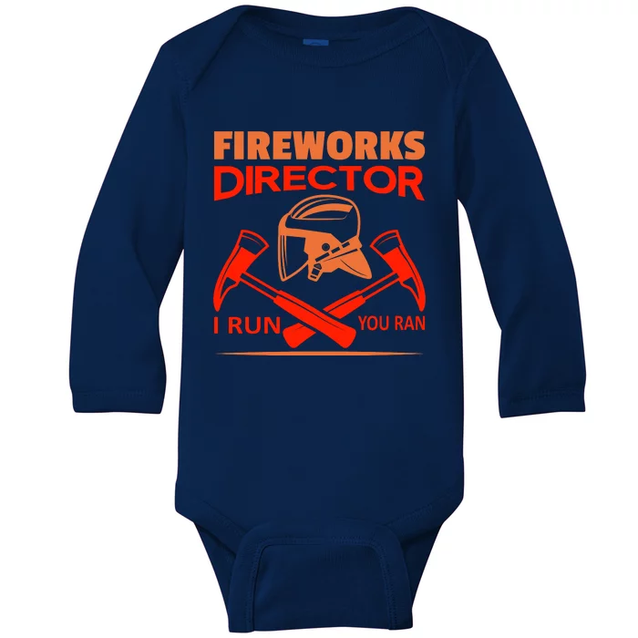 Fireworks Director I Run You Run Baby Long Sleeve Bodysuit