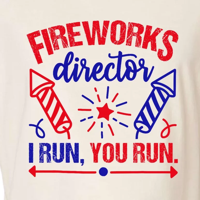 Fireworks Director I Run You Run 4th Of July Usa Garment-Dyed Women's Muscle Tee