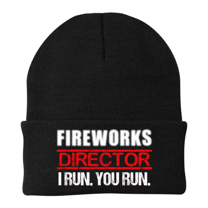 Fireworks Director If I Run You Run  4th Of July Happy Independence Day Knit Cap Winter Beanie