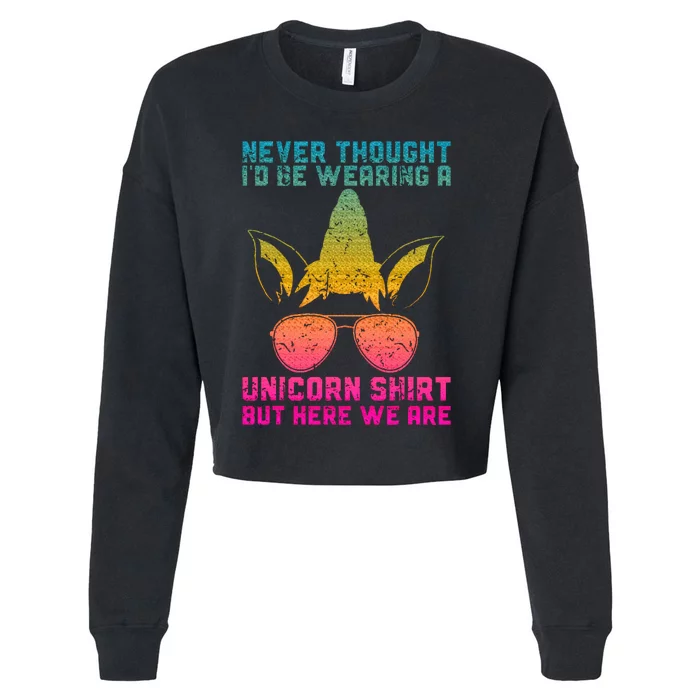 Fathers Day I Wear A Unicorn Dadacorn Cropped Pullover Crew