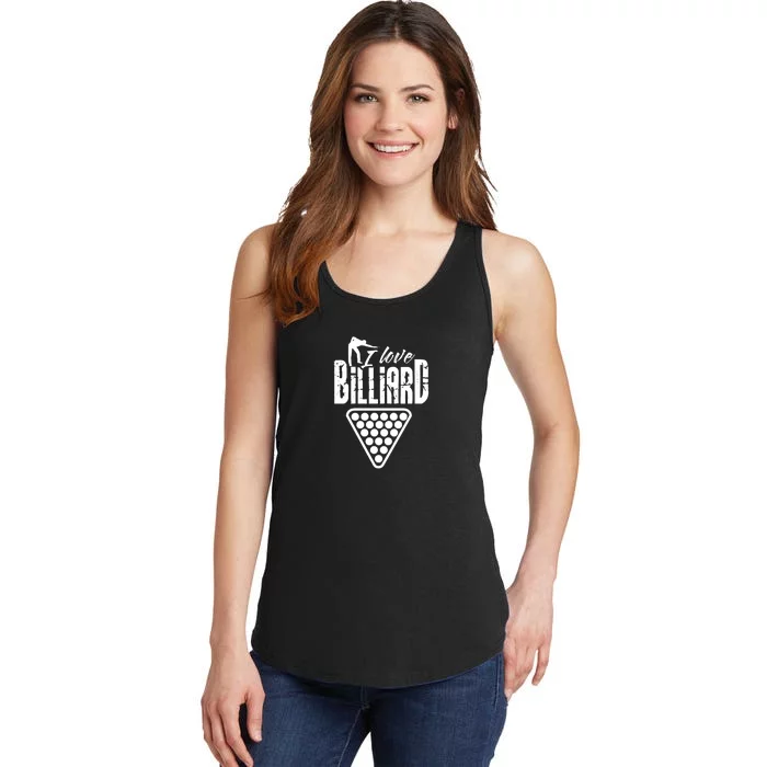 Father's Day I Love Billiards Pool Player Gift For Dad Ladies Essential Tank