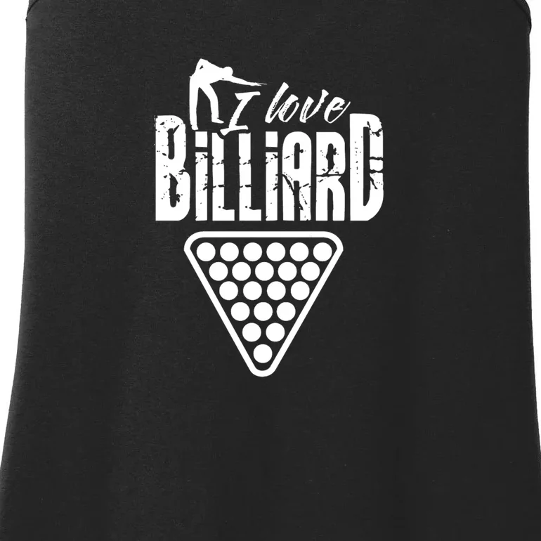 Father's Day I Love Billiards Pool Player Gift For Dad Ladies Essential Tank