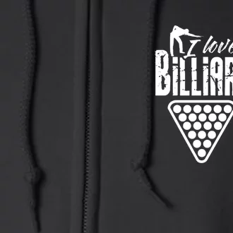 Father's Day I Love Billiards Pool Player Gift For Dad Full Zip Hoodie