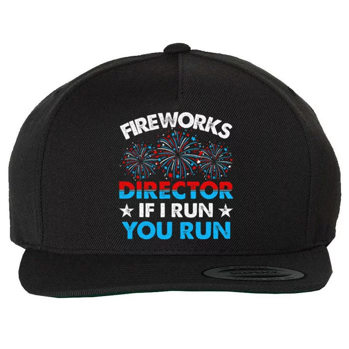 Fireworks Director If I Run You Run Celebrate 4th Of July Wool Snapback Cap