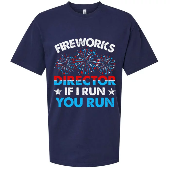 Fireworks Director If I Run You Run Celebrate 4th Of July Sueded Cloud Jersey T-Shirt