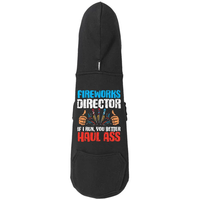 Fireworks Director If I Run Funny 4th Of July Fourth Men Doggie 3-End Fleece Hoodie