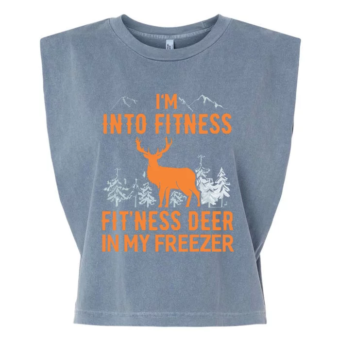 Fitness Deer In My Freezer Shirts Deer Hunting Garment-Dyed Women's Muscle Tee