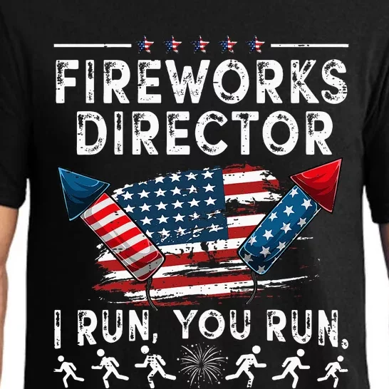 Fireworks Director I Run You Run Flag Funny 4th Of July Pajama Set