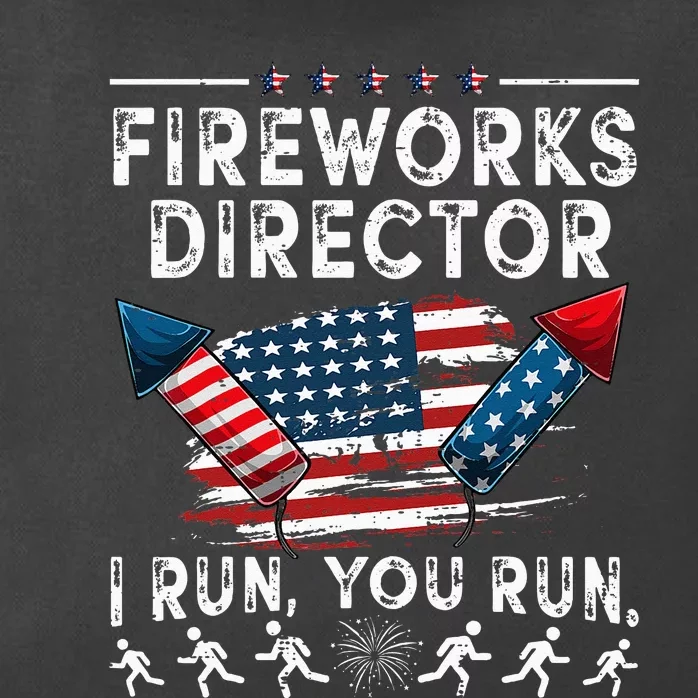 Fireworks Director I Run You Run Flag Funny 4th Of July Zip Tote Bag