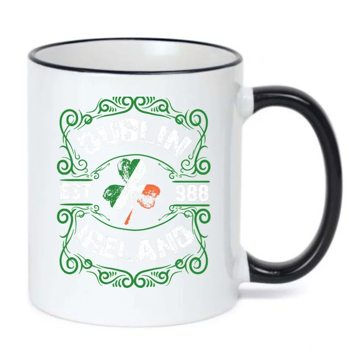 Funny Dublin Ireland Saint Patricks Day Green Shamrock Gifts Black Color Changing Mug