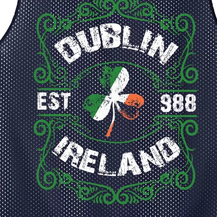 Funny Dublin Ireland Saint Patricks Day Green Shamrock Gifts Mesh Reversible Basketball Jersey Tank