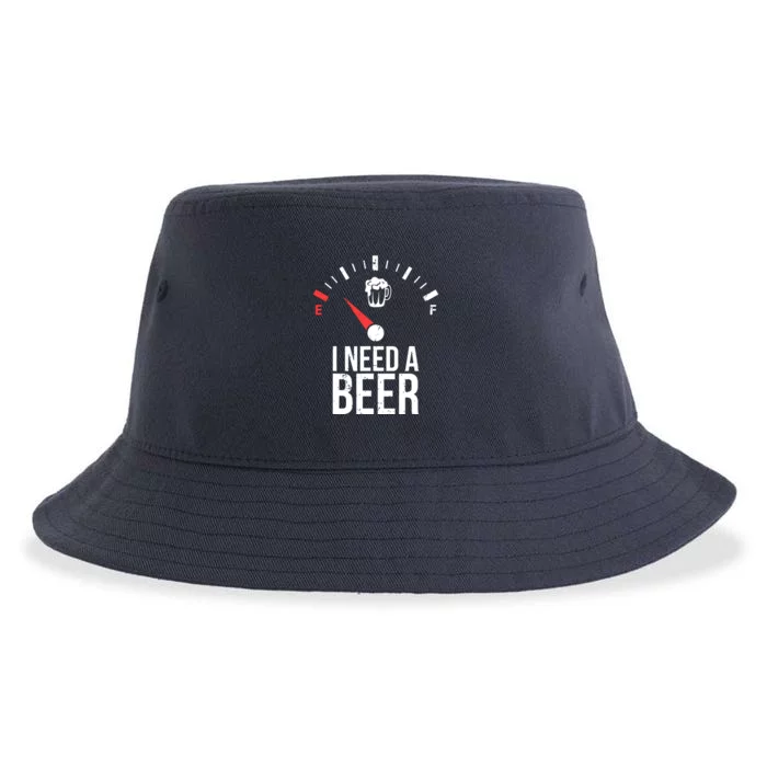 Funny Drinking I Need A Beer Meter Sustainable Bucket Hat