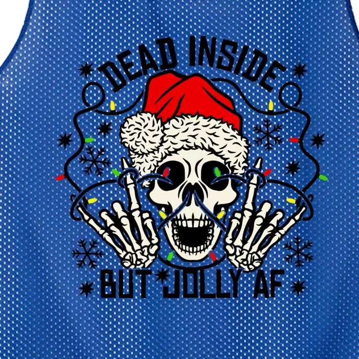 Funny Dead Inside But Jolly Af Xmas Skeleton Christmas Funny Gift Funny Gift Mesh Reversible Basketball Jersey Tank