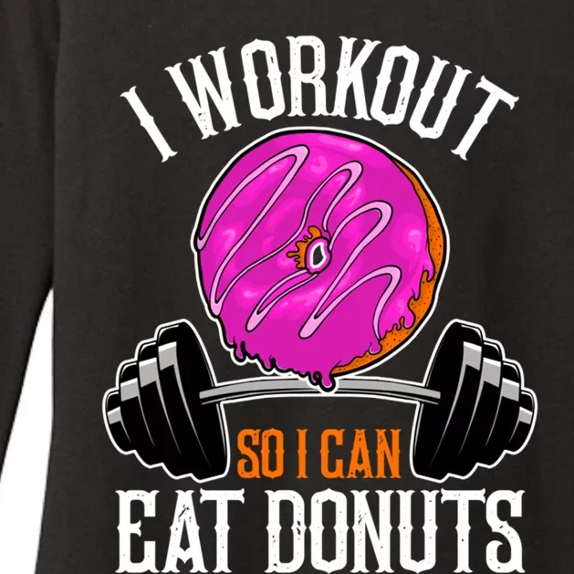 Funny Doughnut I Workout So I Can Eat Donuts Fitness Gym Gift Womens CVC Long Sleeve Shirt