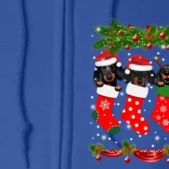 Funny Dachshund In Socks Christmas Dog Lovers Xmas Sweater Meaningful Gift Full Zip Hoodie