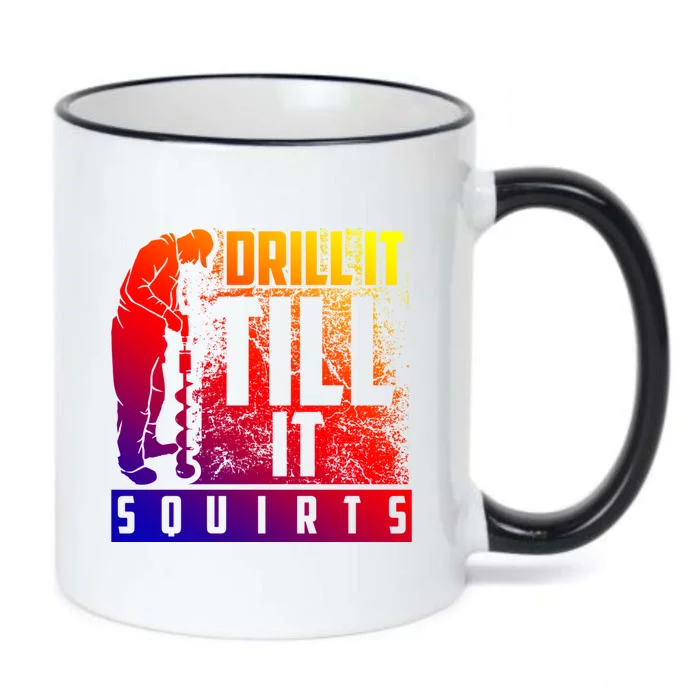 Funny Drill It Till It Squirts For Ice Fishing Lovers Cool Gift Black Color Changing Mug