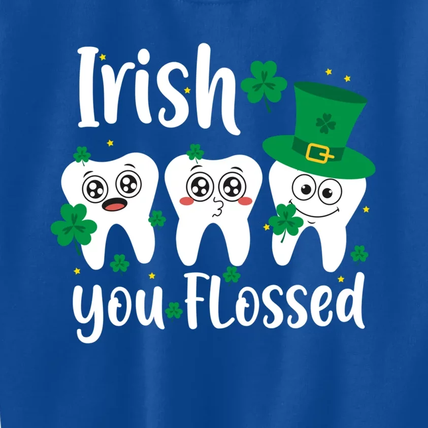 Funny Dentist Irish You Flossed Teeth St Patricks Day Gift Kids Sweatshirt