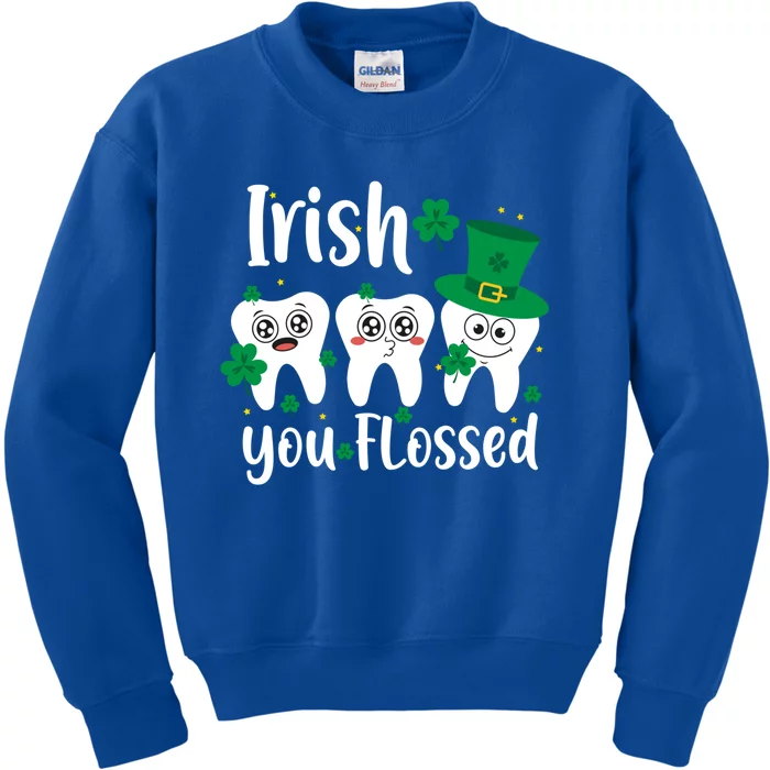 Funny Dentist Irish You Flossed Teeth St Patricks Day Gift Kids Sweatshirt