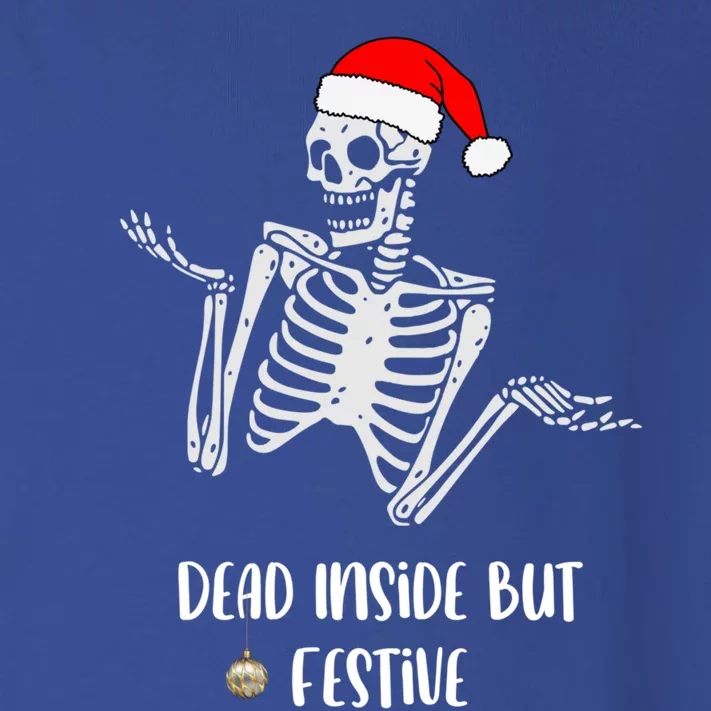 Funny Dead Inside But Festive Skeleton Christmas Graphic Gift Toddler Long Sleeve Shirt