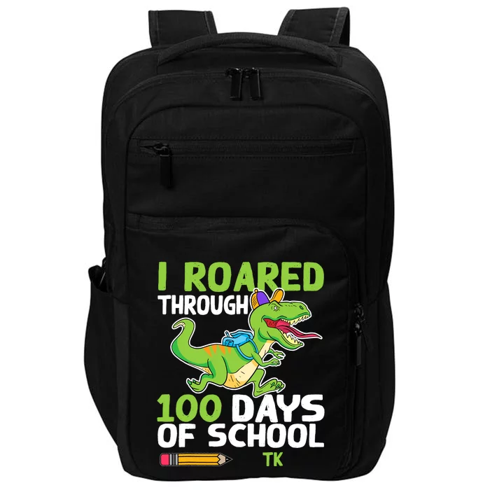 Fun Dinosaur I Roared Through 100 Days Of School Tk Impact Tech Backpack