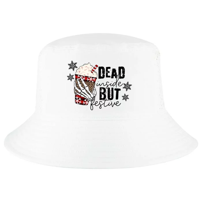 Funny Dead Inside But Festive Skeleton Hand Christmas Gift Cool Comfort Performance Bucket Hat