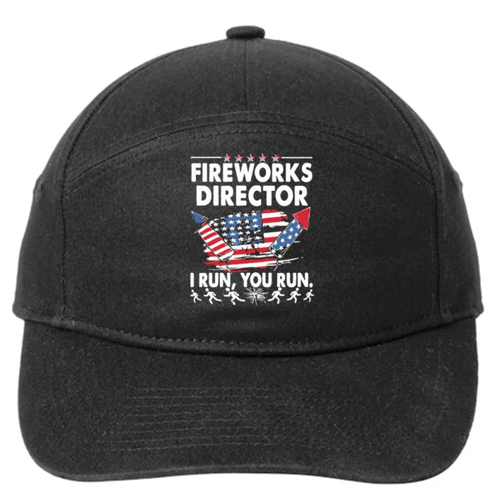 Fireworks Director If I Run Funny 4th Of July 7-Panel Snapback Hat