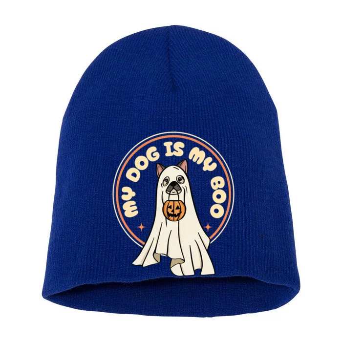 Funny Dog Is My Boo Halloween Ghost Dog Lover Costume Cool Gift Short Acrylic Beanie