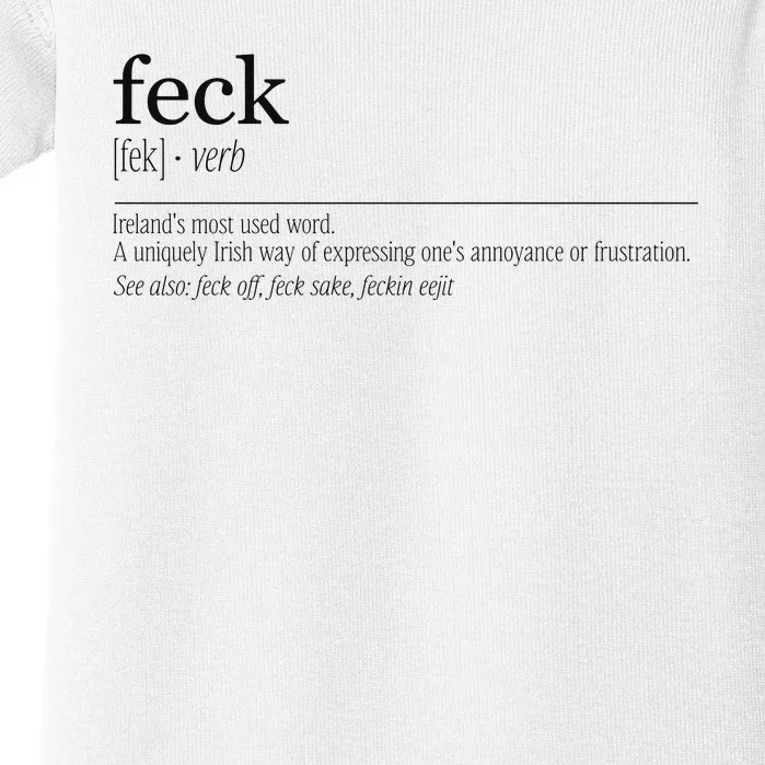 Feck Definition Irish Gift Baby Bodysuit